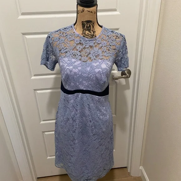 ASOS Maternity Light Blue/Lilac Purple Lace Dress Size US 4 - Picture 2 of 4